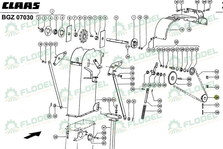 Pinion elevator combina CLAAS LEXION Z17 735949