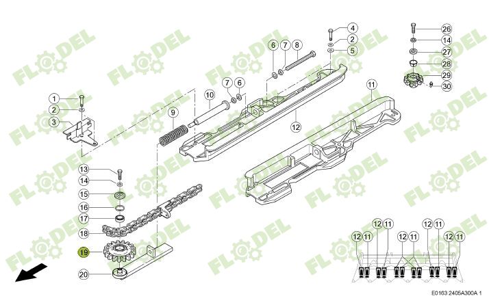 Pinion intinzator lant heder porumb CLAAS CONSPEED  Z14