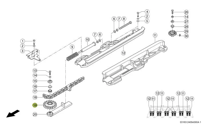 Pinion intinzator lant heder porumb CLAAS CONSPEED  Z14