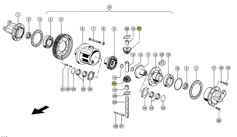Pinion diferential combina CLAAS 14Z  635881