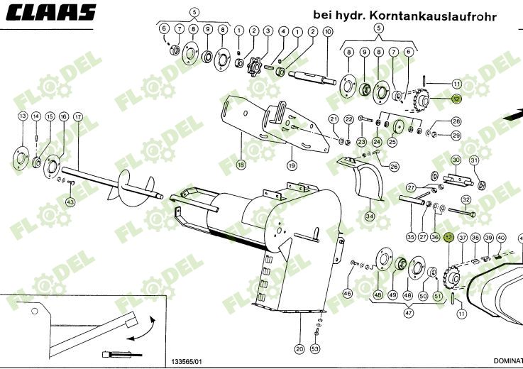 Pinion elevator umplere buncar CLAAS Z14 619272