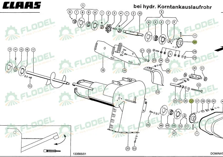 Pinion elevator umplere buncar CLAAS Z14 619272