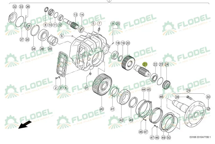 Pinion arbore intermediar reductor 257x95mm Z13/Z38 669437