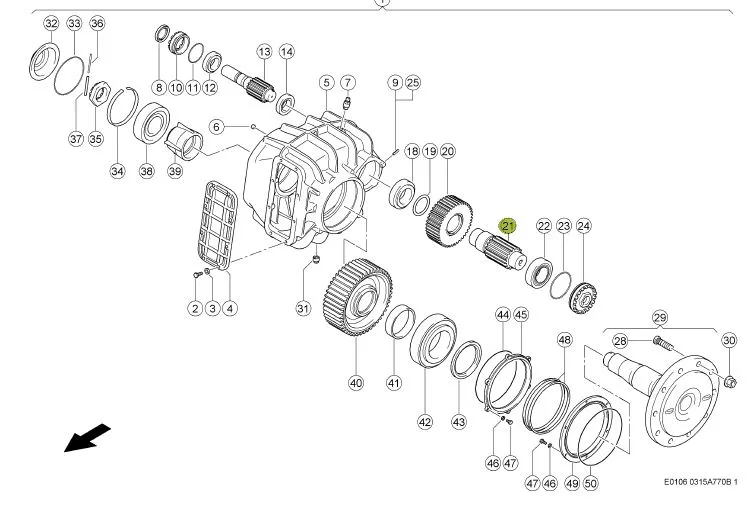 Pinion arbore intermediar reductor 257x95mm Z13/Z38 669437