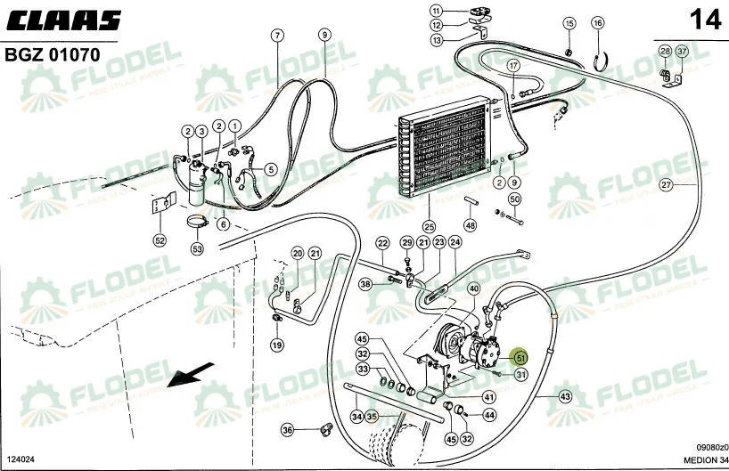 Compresor aer conditionat combina CLAAS 625879 625877