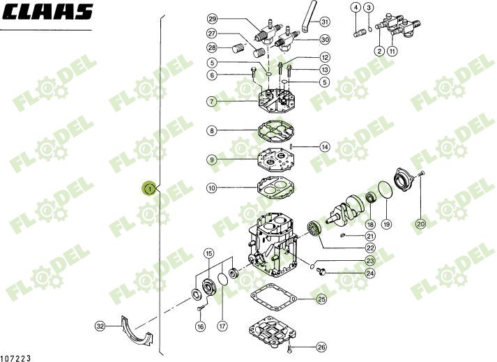 Compresor aer conditionat combina CLAAS 625989