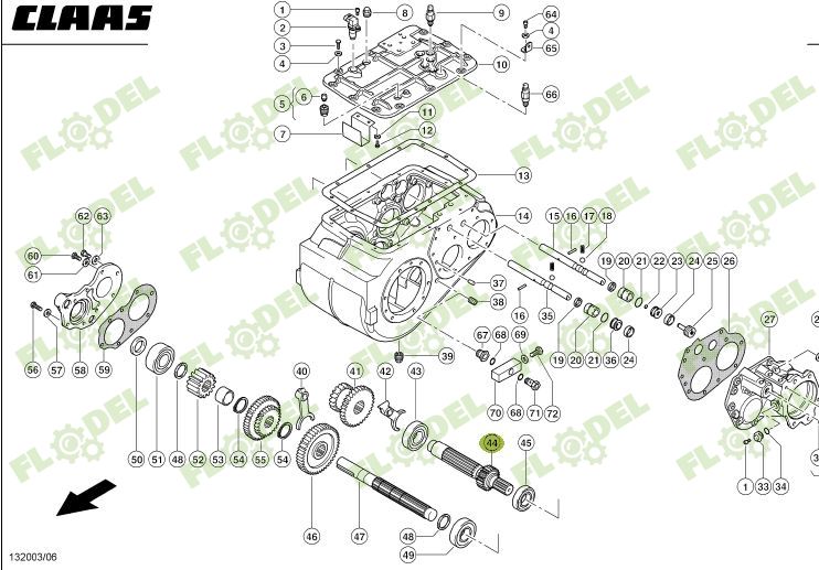 Ax cutie de viteze combina CLAAS LEXION 769784
