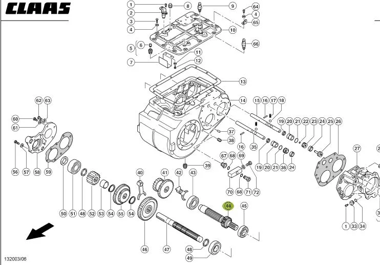 Ax cutie de viteze combina CLAAS LEXION 769784
