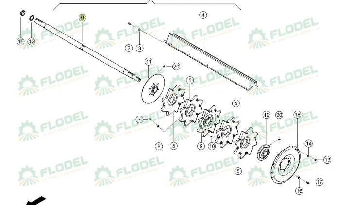 Ax combina CLAAS 1635 mm