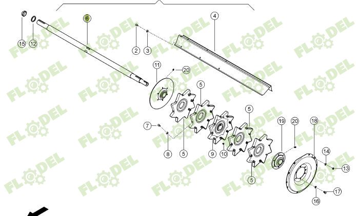Ax combina CLAAS 1635 mm