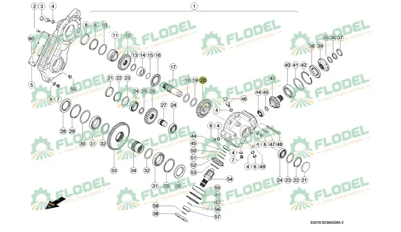 [FLO11179] Pinion grup header CLAAS 0006609450 Original CLAAS.webp