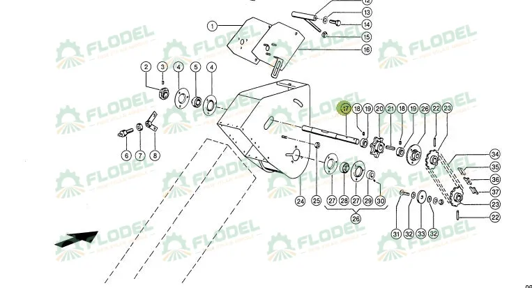 Ax elevator recirculare combina CLAAS 297x26mm 600641