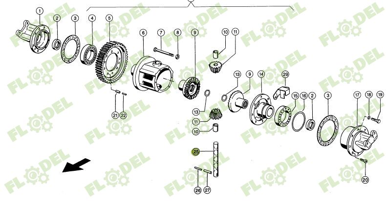 Ax diferential combina CLAAS 232x30mm 750486
