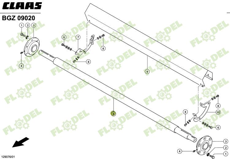 Ax combina agricola CLAAS LEXION 1975x60mm 667671