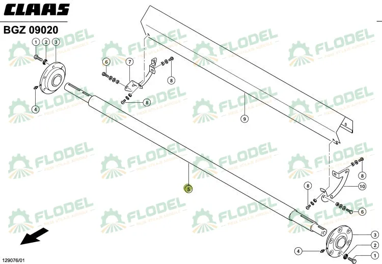 Ax combina agricola CLAAS LEXION 1975x60mm 667671