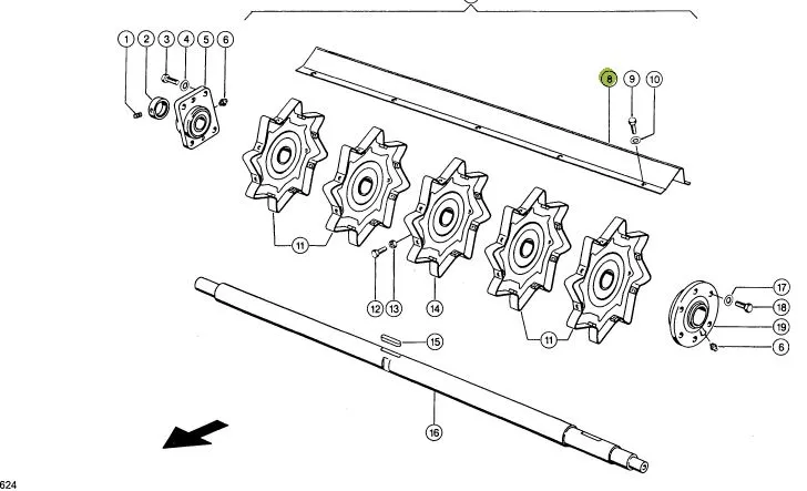 Tabla postbatator 1410x150mm CLAAS LEXION 735617