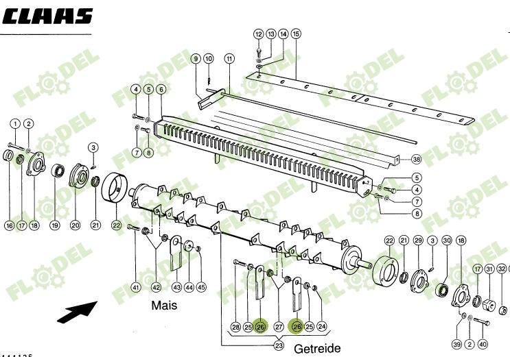 Cutit tocator CLAAS LEXION 4mm  755874