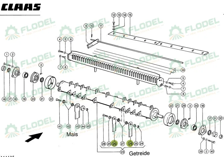 Cutit tocator CLAAS LEXION 4mm  755874