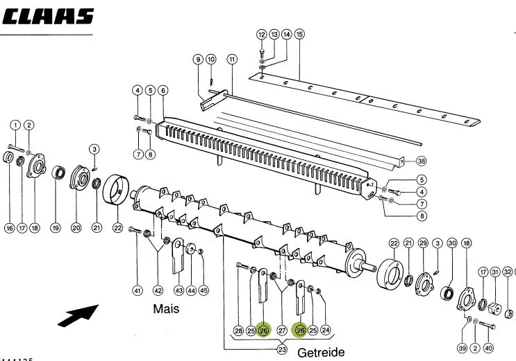Cutit tocator CLAAS LEXION 4mm  755874
