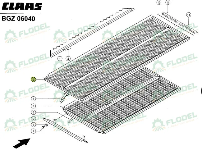 Sita superioara combina CLAAS LEXION 736182 1739x612mm