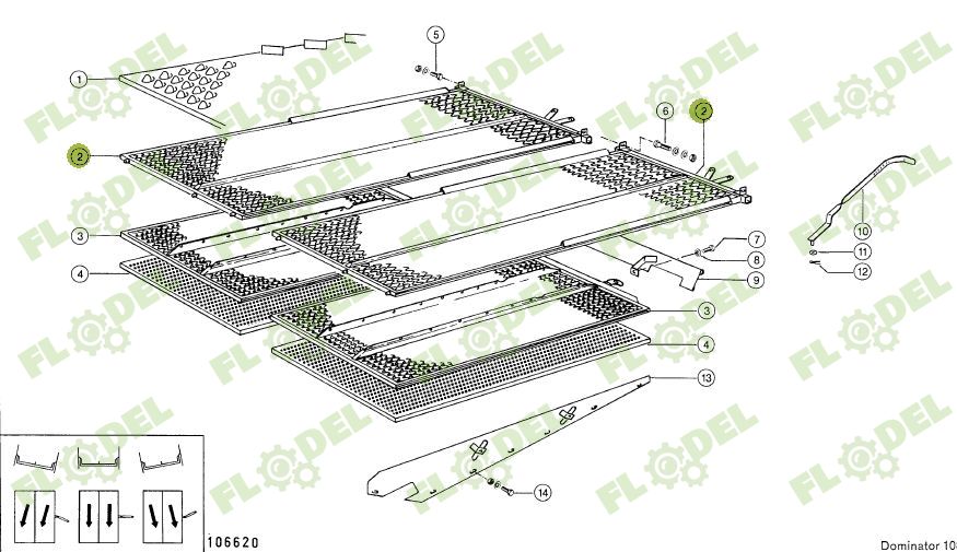 Sita superioara 3D combina CLAAS 690x1755mm-22mm