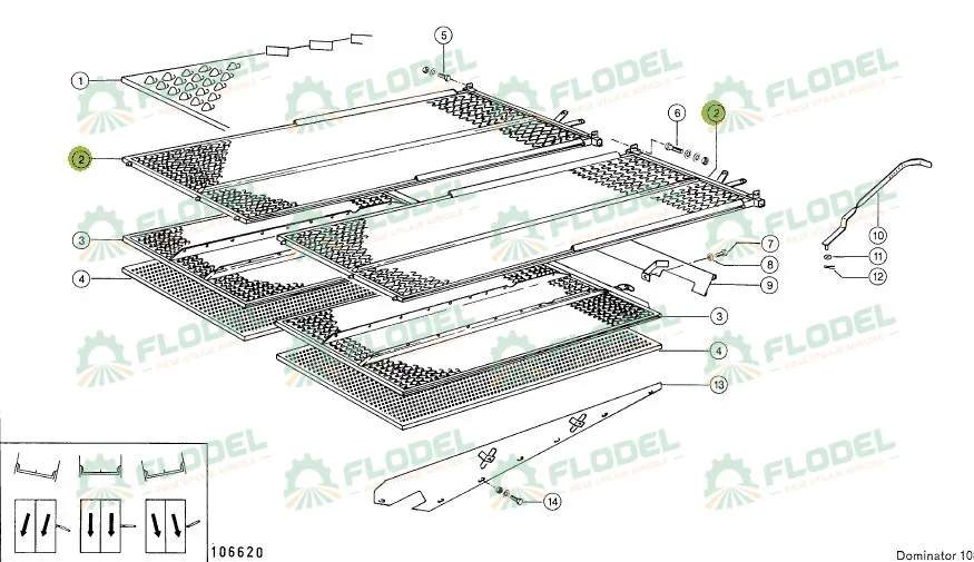 Sita superioara 3D combina CLAAS 690x1755mm-22mm