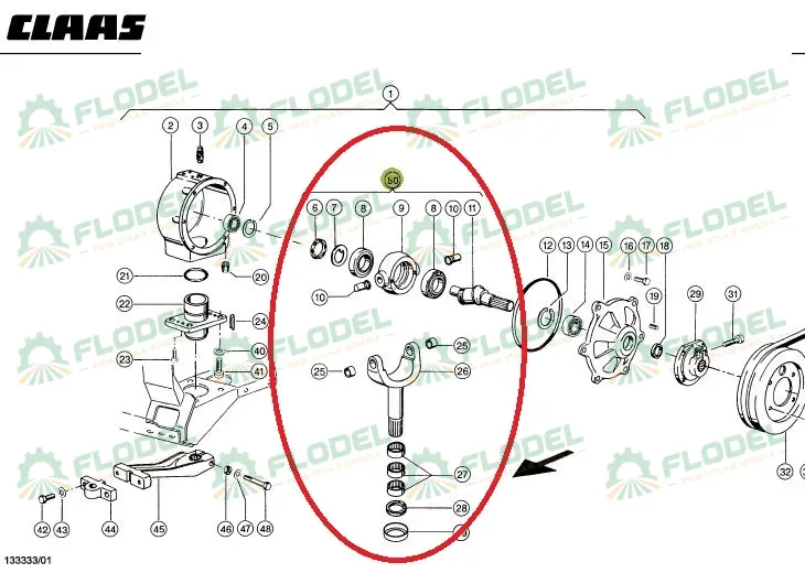 Kit reparatie grup actionare cutit header paioase CLAAS