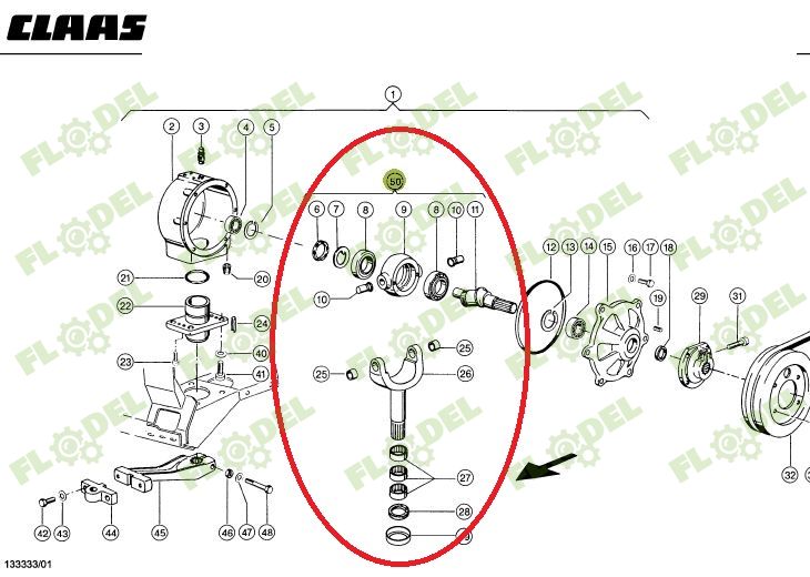 Kit reparatie grup actionare cutit header paioase CLAAS