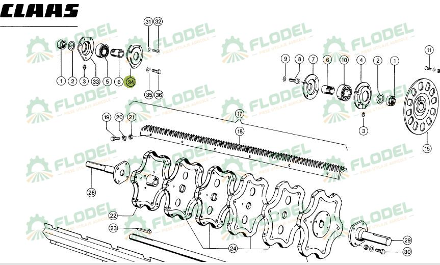 Flansa rulment batator combina CLAAS  629484