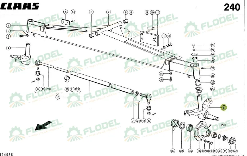 Fuzeta stanga combina CLAAS DOMINATOR MEGA MEDION  694207