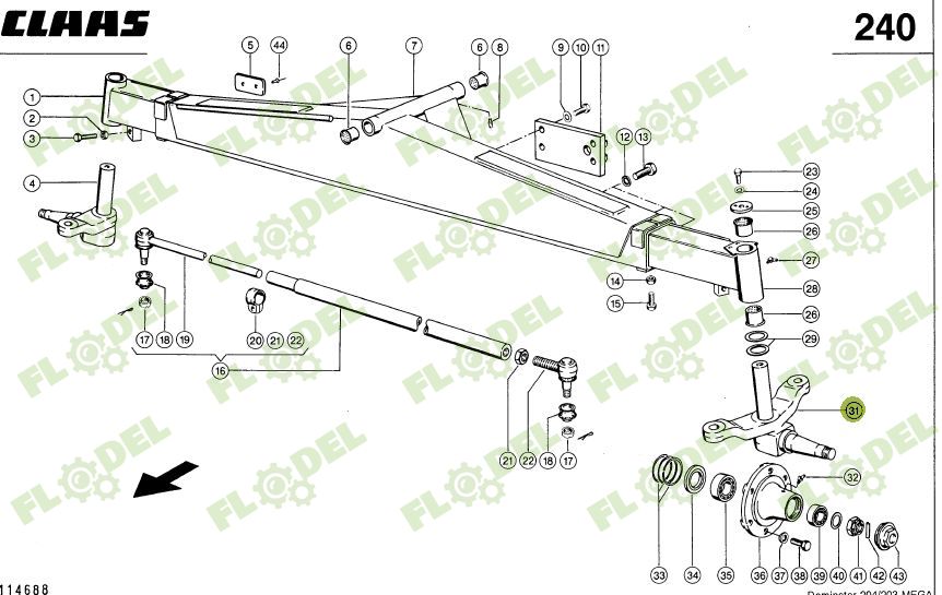 Fuzeta stanga combina CLAAS DOMINATOR MEGA MEDION  694207
