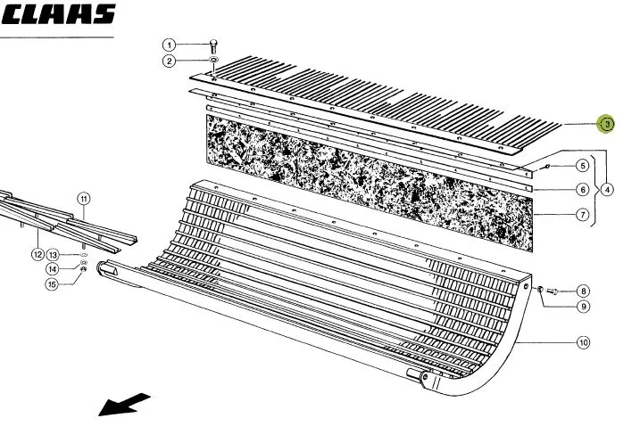 Pieptan contrabatator combina CLAAS  639623