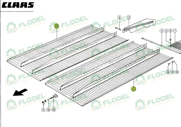 Plan inclinat GALVANIZAT combina agricola CLAAS 662664