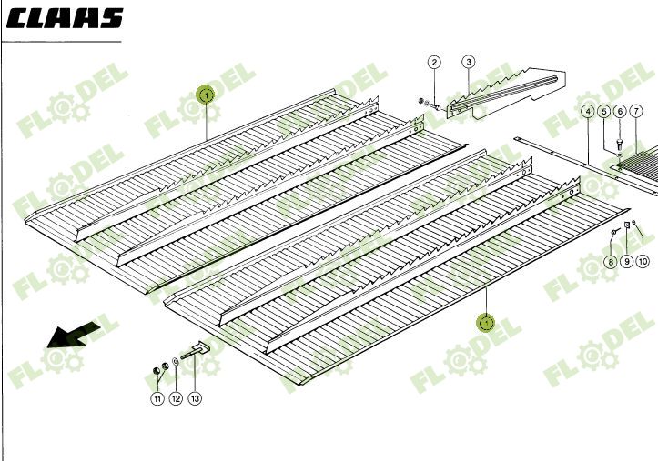 Plan inclinat GALVANIZAT combina agricola CLAAS 662664