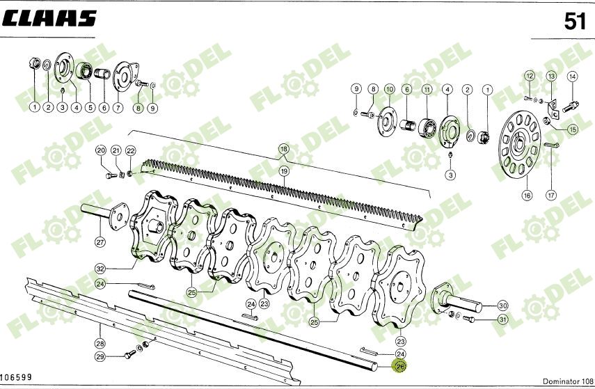 Ax batator combina CLAAS 600415 1384 mm