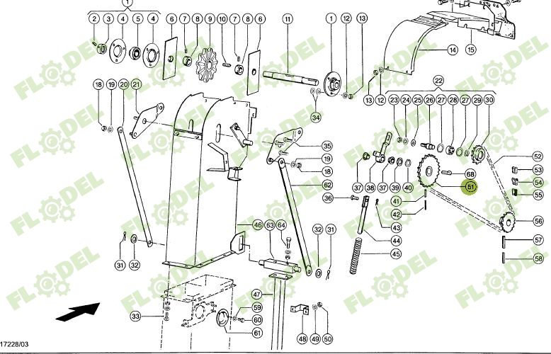 Pinion elevator boabe CLAAS LEXION 757271