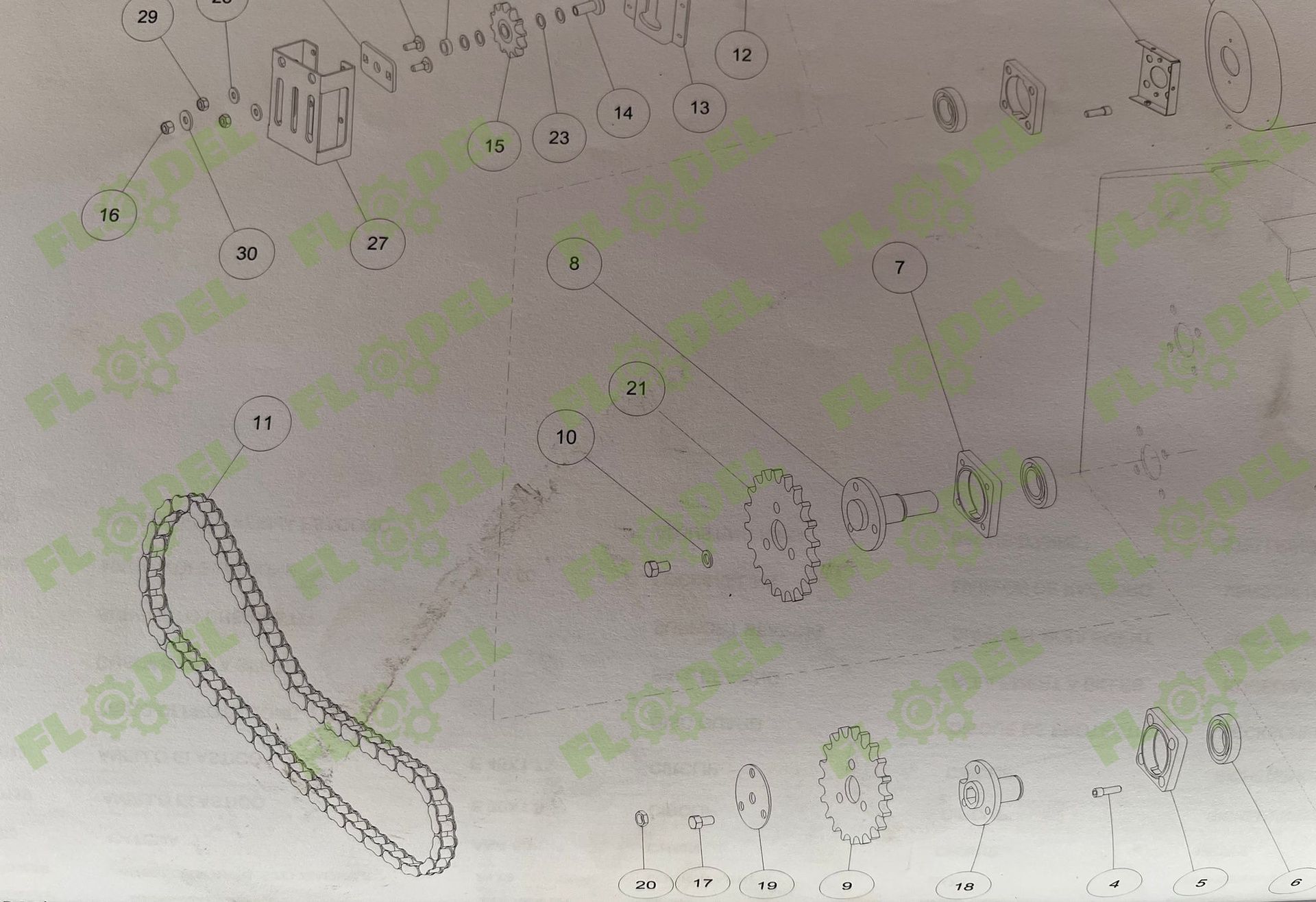 Lant transmisie header porumb CAPELLO 5m DONGHUA 80 H