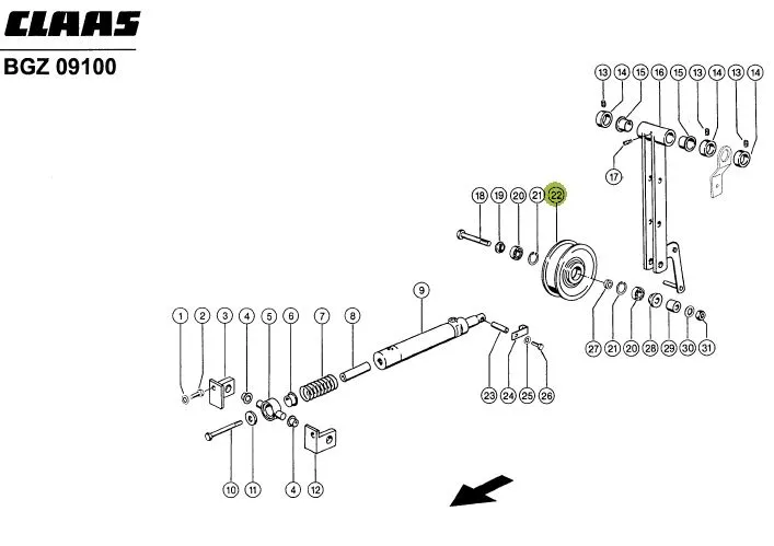 Fulie intinzator combina CLAAS 570919