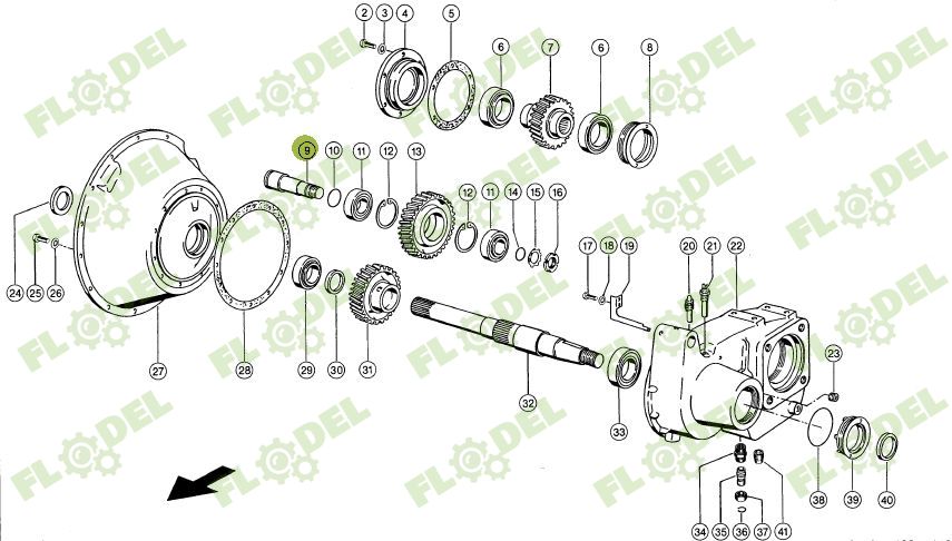 Ax intermediar cutie transfer combina CLAAS LEXION 637504