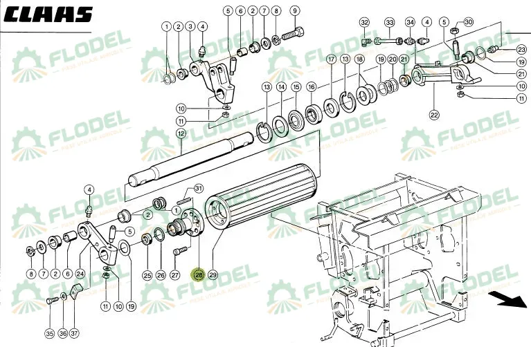 Butuc valt presare combina siloz CLAAS JAGUAR 984449