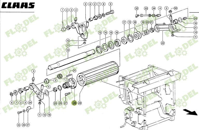 Butuc valt presare combina siloz CLAAS JAGUAR 984449