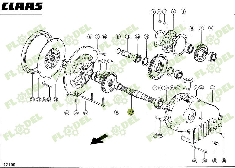 Ax transmisie principala CLAAS JAGUAR 077478 Original CLAAS