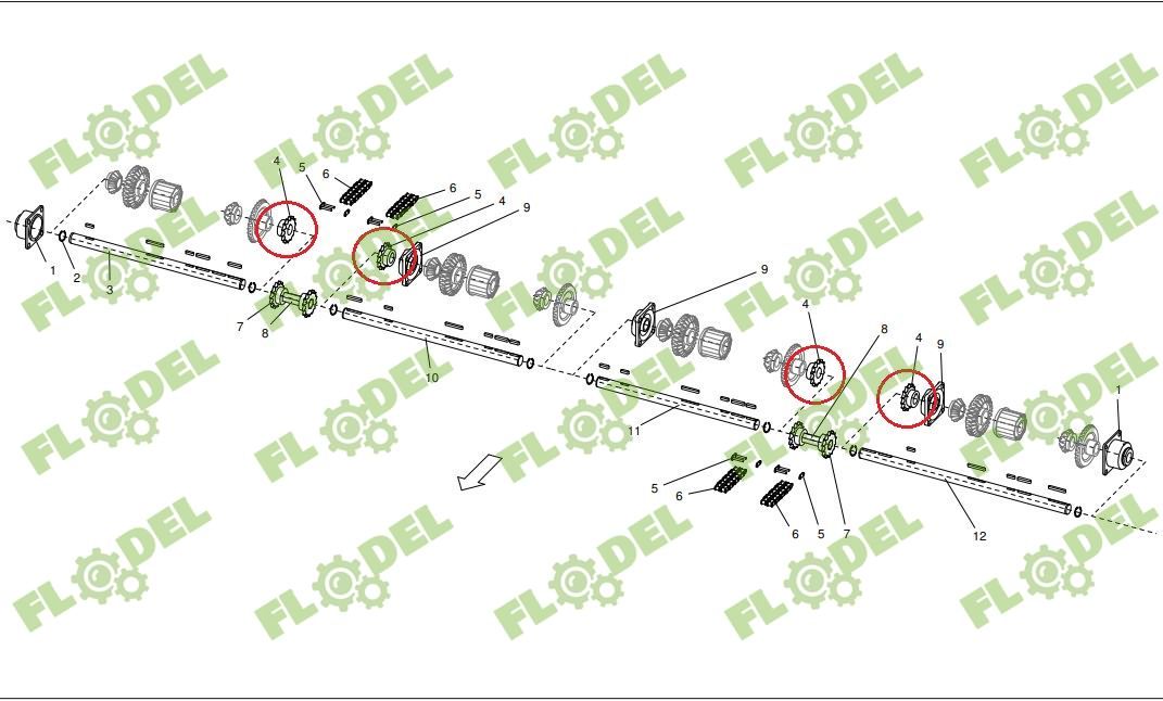 Pinion cuplare sectie header de porumb DOMINONI Z14 11087