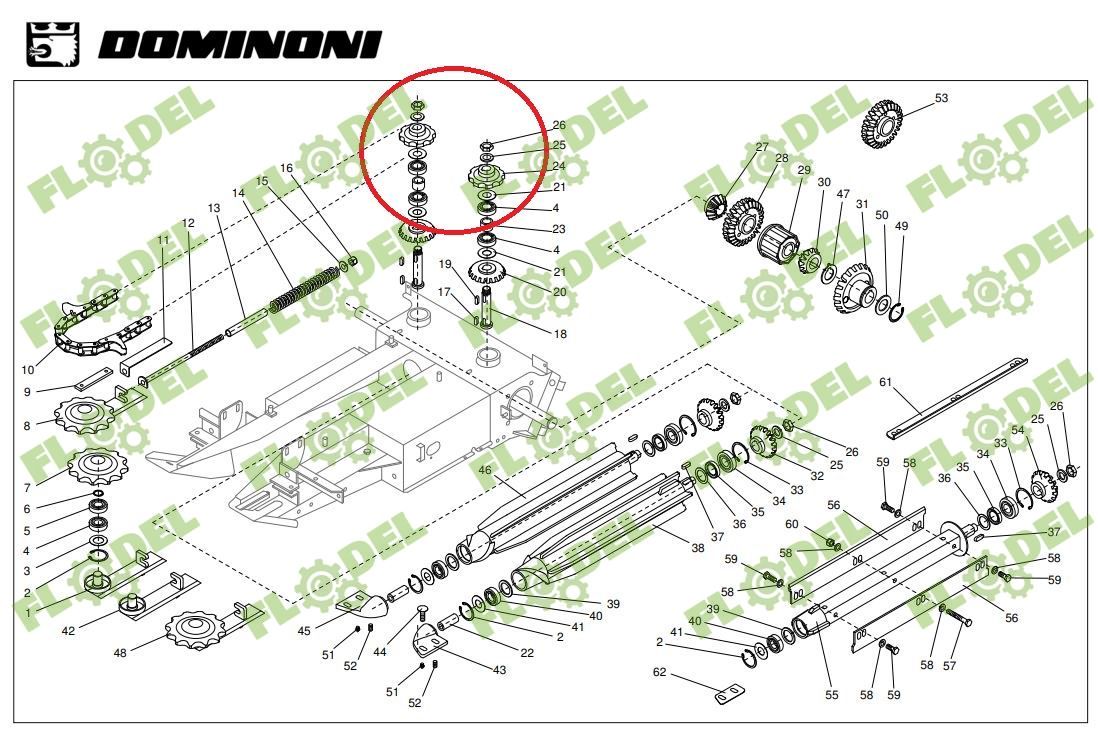 Pinion Z8 header porumb DOMINONI 11528