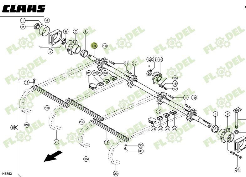 Ax transportor inclinat combina CLAAS LEXION 766928