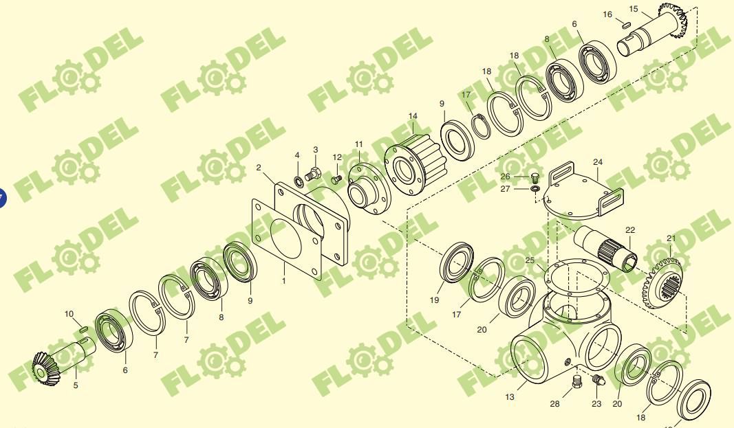 Pinion Z 20 header porumb OLIMAC DR7210 Original OLIMAC