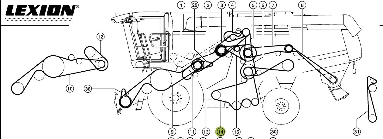 Curea 2HB combina CLAAS 644866 GATES