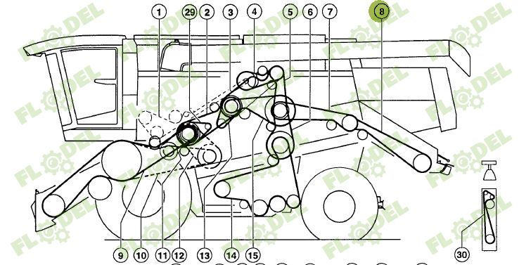 Curea tocator combina  CLAAS LEXION 350463