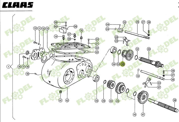 Pinion dublu cutie de viteze combina CLAAS 637724
