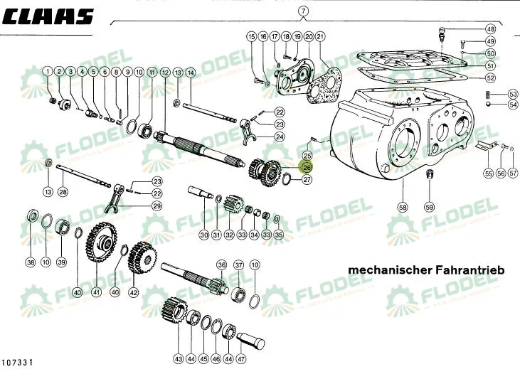 Pinion dublu cutie viteze combina CLAAS 609404